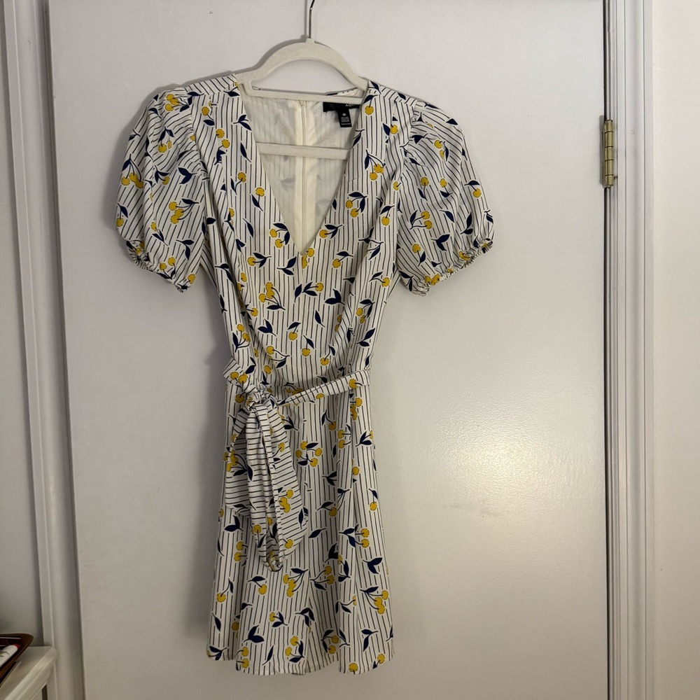 Aqua Blue and Yellow Patterned Romper Size XS